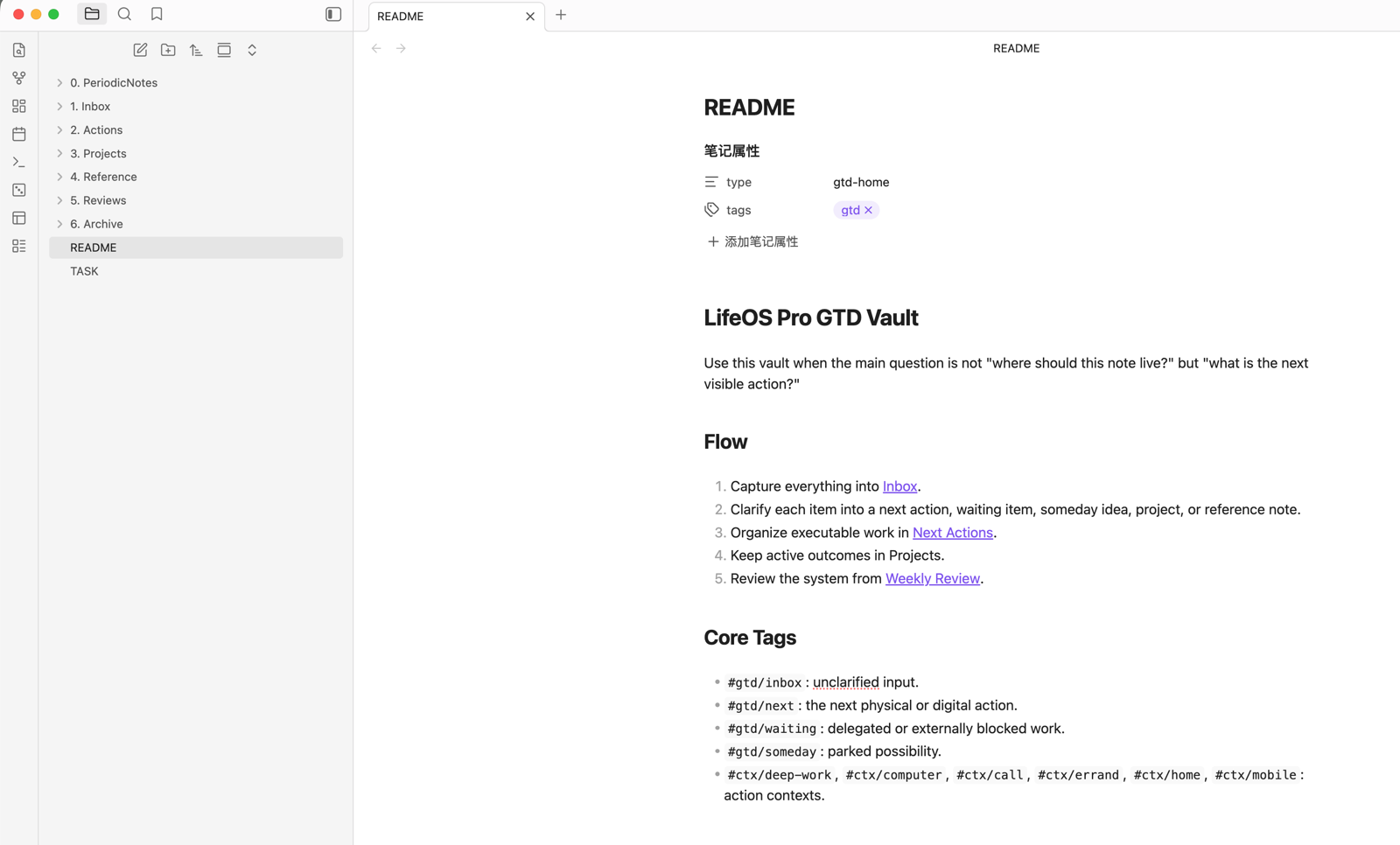 GTD example vault overview